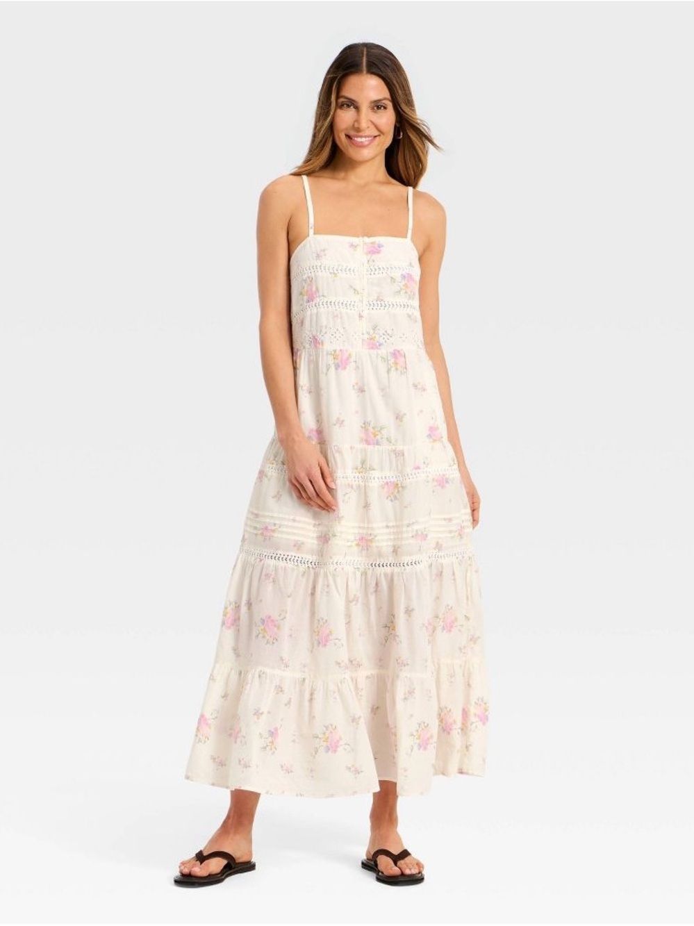 Fairy Dainty Floral Lace Maxi A-Line Dress - Universal Thread, Cream, Sz XS NWT